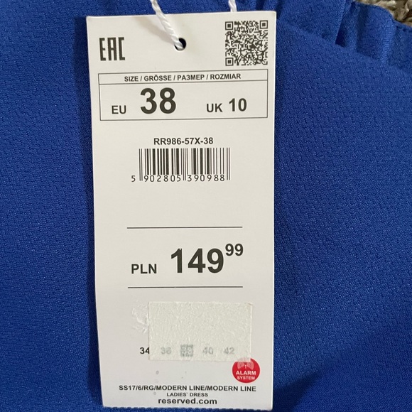 RESERVED Royal Blue off the shoulder cocktail dress, Size 38, US 8 - Picture 2 of 4
